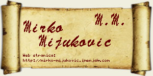 Mirko Mijuković vizit kartica